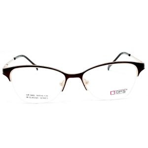 Half Frame Brown Cat Eye Glasses
