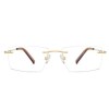 Gold Rimless Frameless Rectangle Glasses Rimless glasses  | Frameless eyeglasses | Eyeglasses without frames | No Frame  around the edge of the lenses BUYCHASHME OCHICHO
