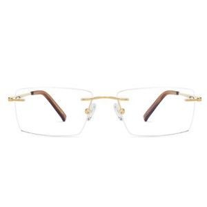 Gold Rimless Frameless Rectangle Glasses Rimless glasses  | Frameless eyeglasses | Eyeglasses without frames | No Frame  around the edge of the lenses BUYCHASHME OCHICHO
