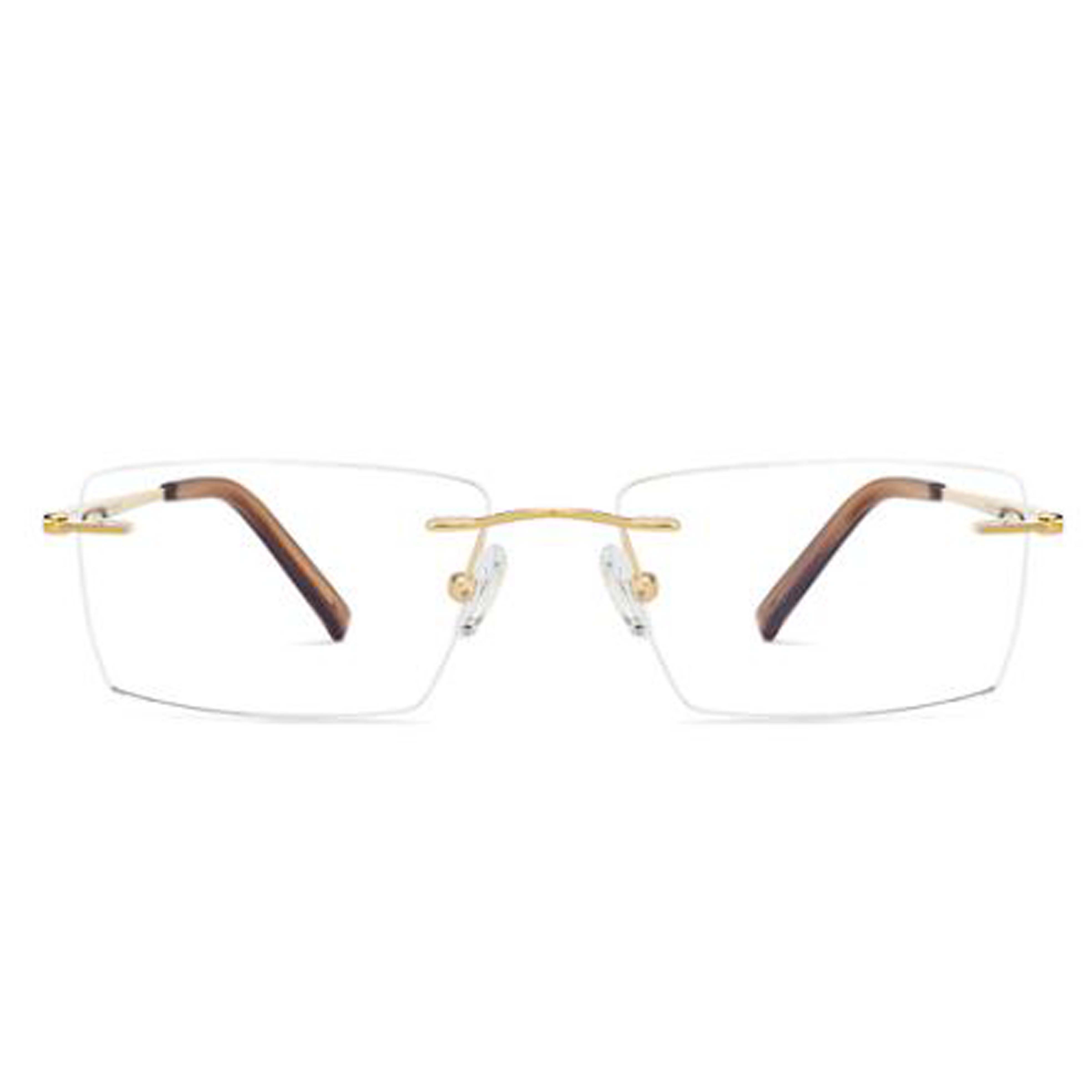Gold Rimless Frameless Rectangle Glasses Rimless glasses  | Frameless eyeglasses | Eyeglasses without frames | No Frame  around the edge of the lenses BUYCHASHME OCHICHO