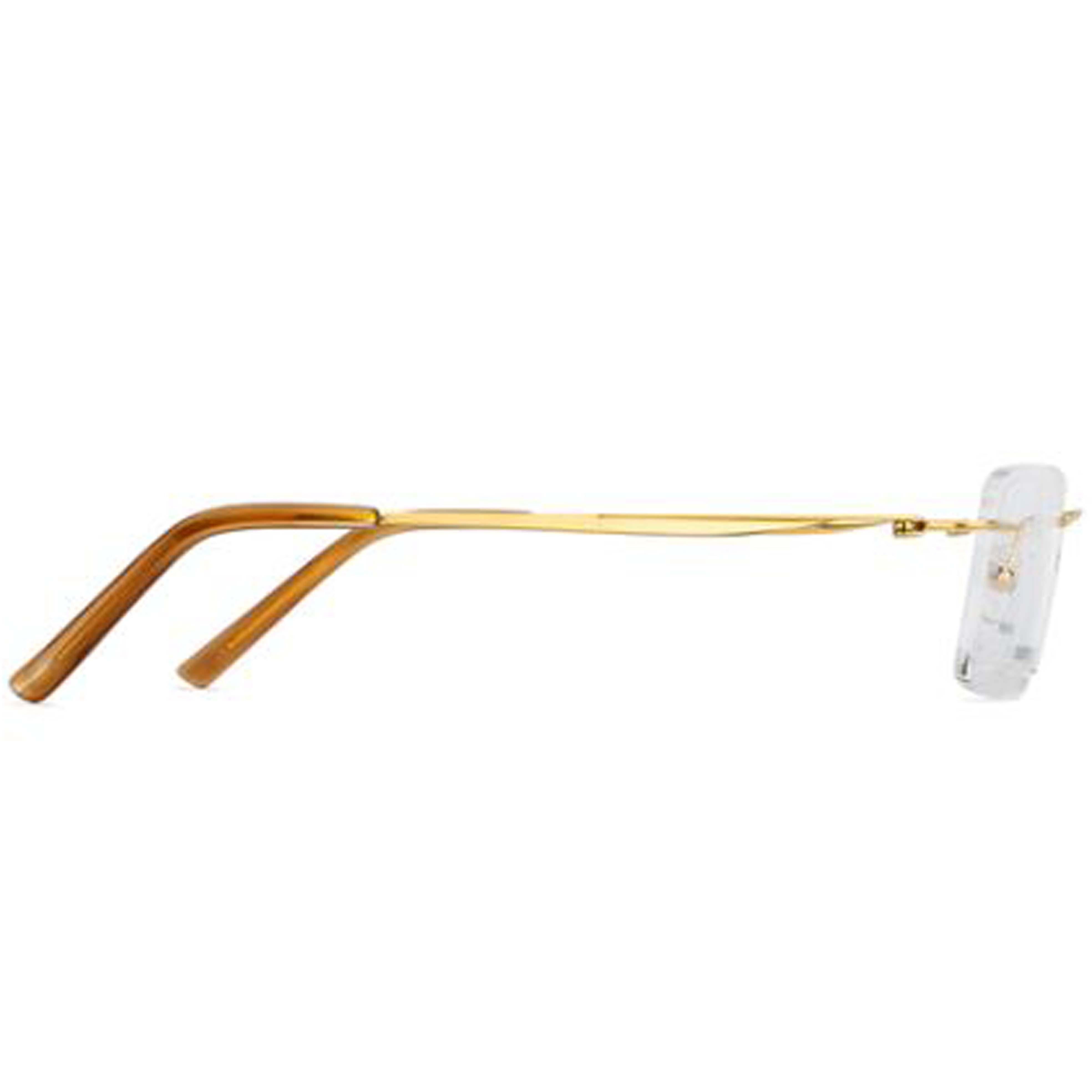 Gold Rimless Frameless Rectangle Glasses Rimless glasses  | Frameless eyeglasses | Eyeglasses without frames | No Frame  around the edge of the lenses BUYCHASHME OCHICHO
