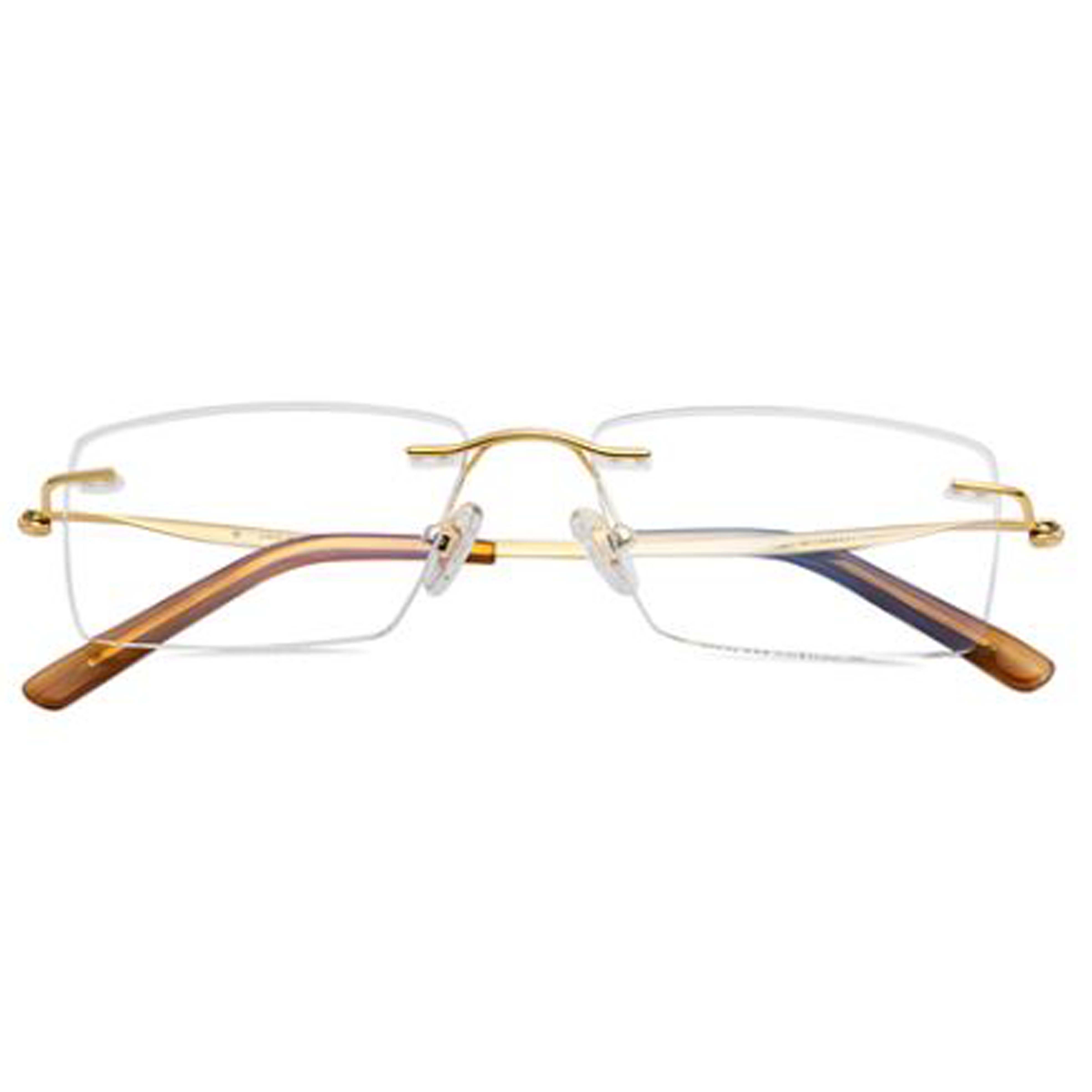 Gold Rimless Frameless Rectangle Glasses Rimless glasses  | Frameless eyeglasses | Eyeglasses without frames | No Frame  around the edge of the lenses BUYCHASHME OCHICHO